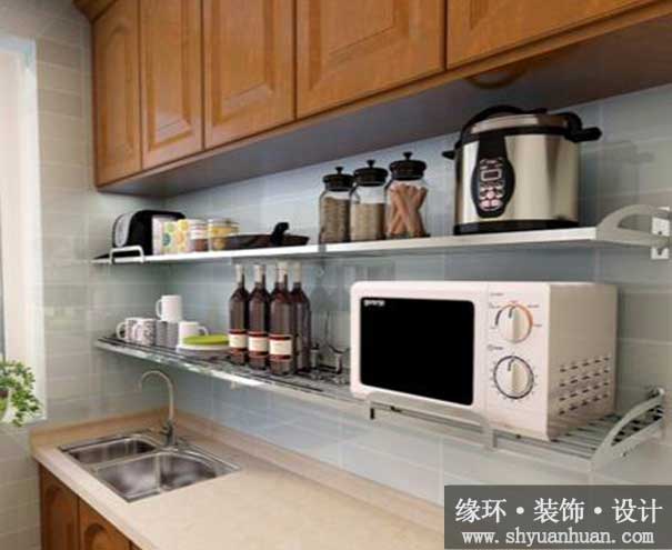 厨房装修怎样设计才使微波炉合理利用空间的呢_缘环装潢.jpg